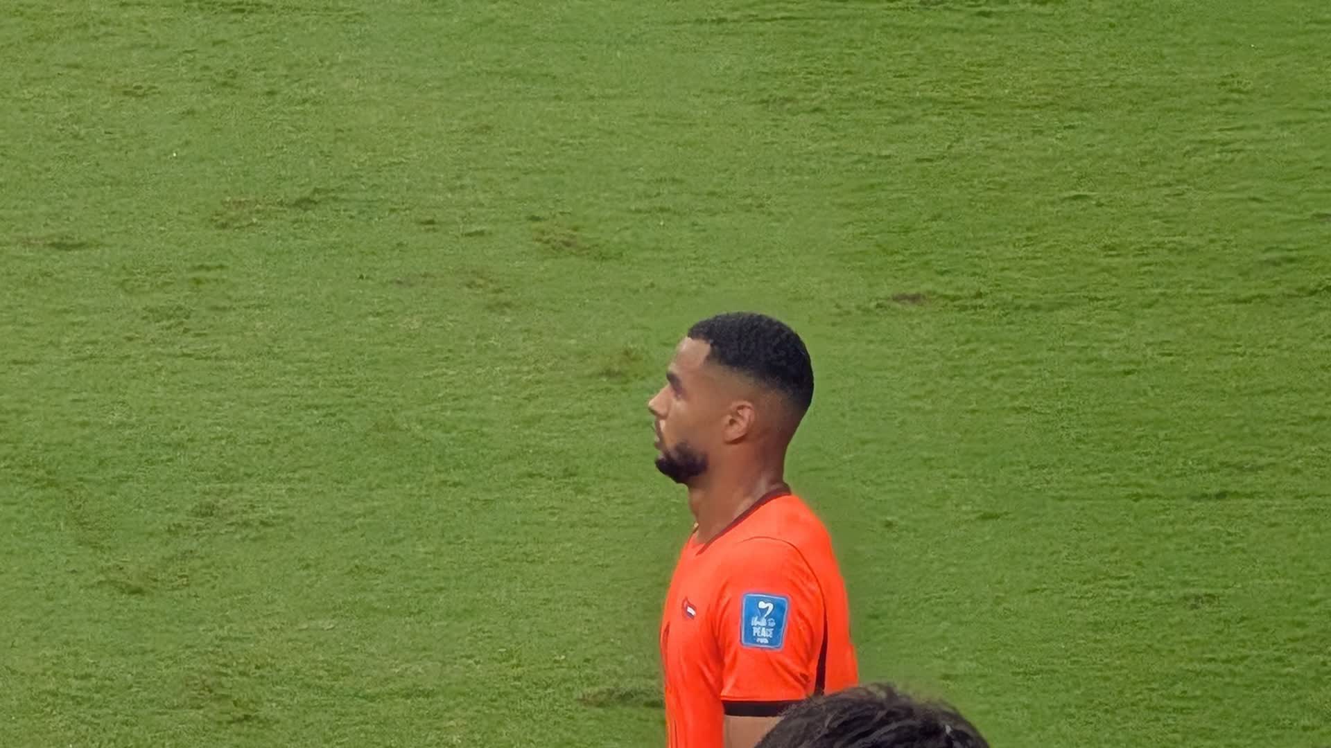 Cody Gakpo in an orange Netherlands jersey during Netherlands v Tunisia at the 2026 FIFA World Cup