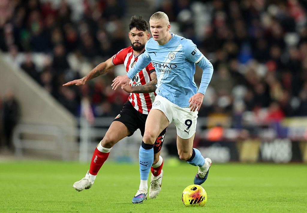 Manchester City against Sunderland at the Etihad Stadium in the Premier League